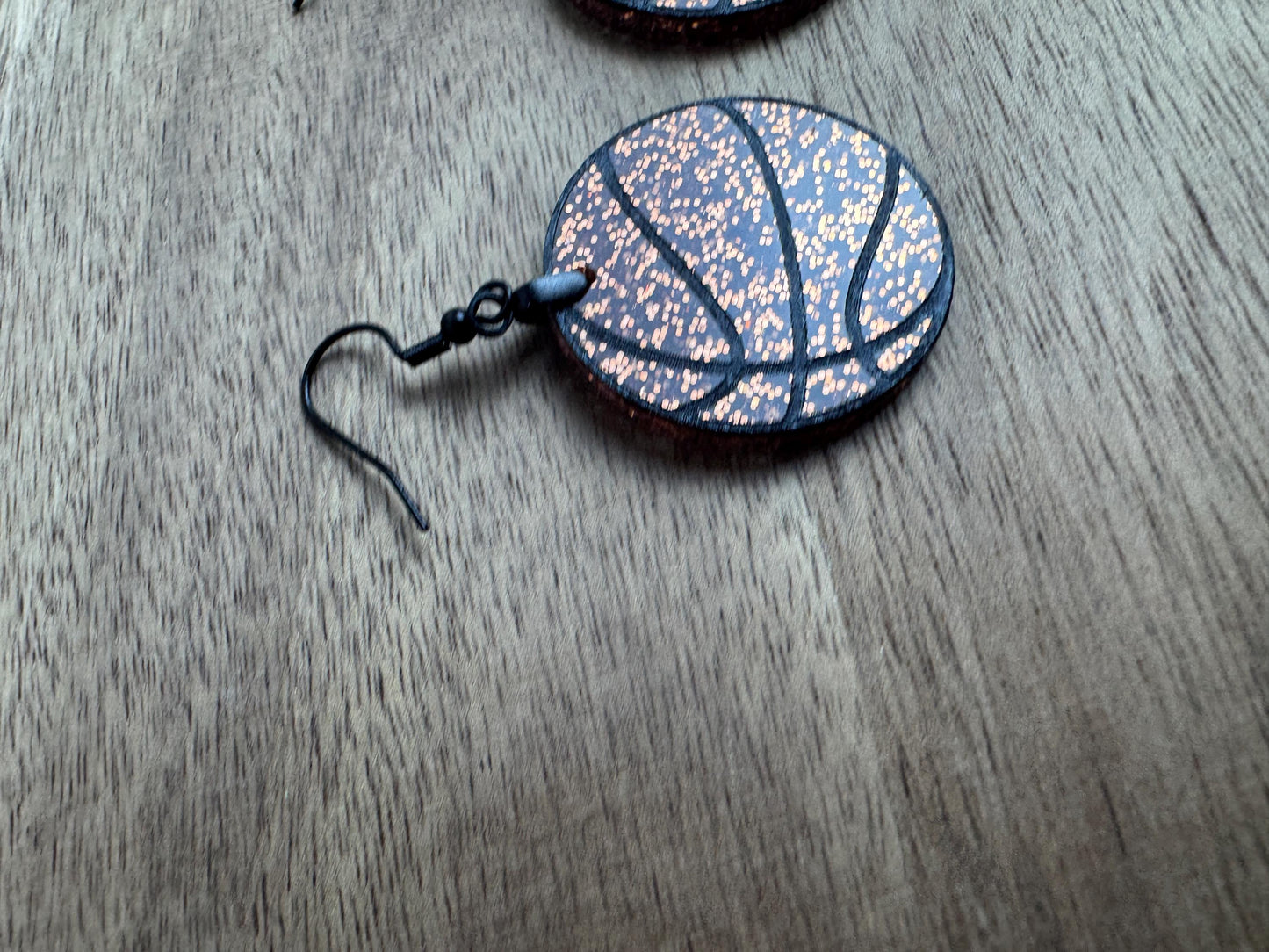 Glitter Basketball Earrings: Sparkly Game Day Sports Jewelry