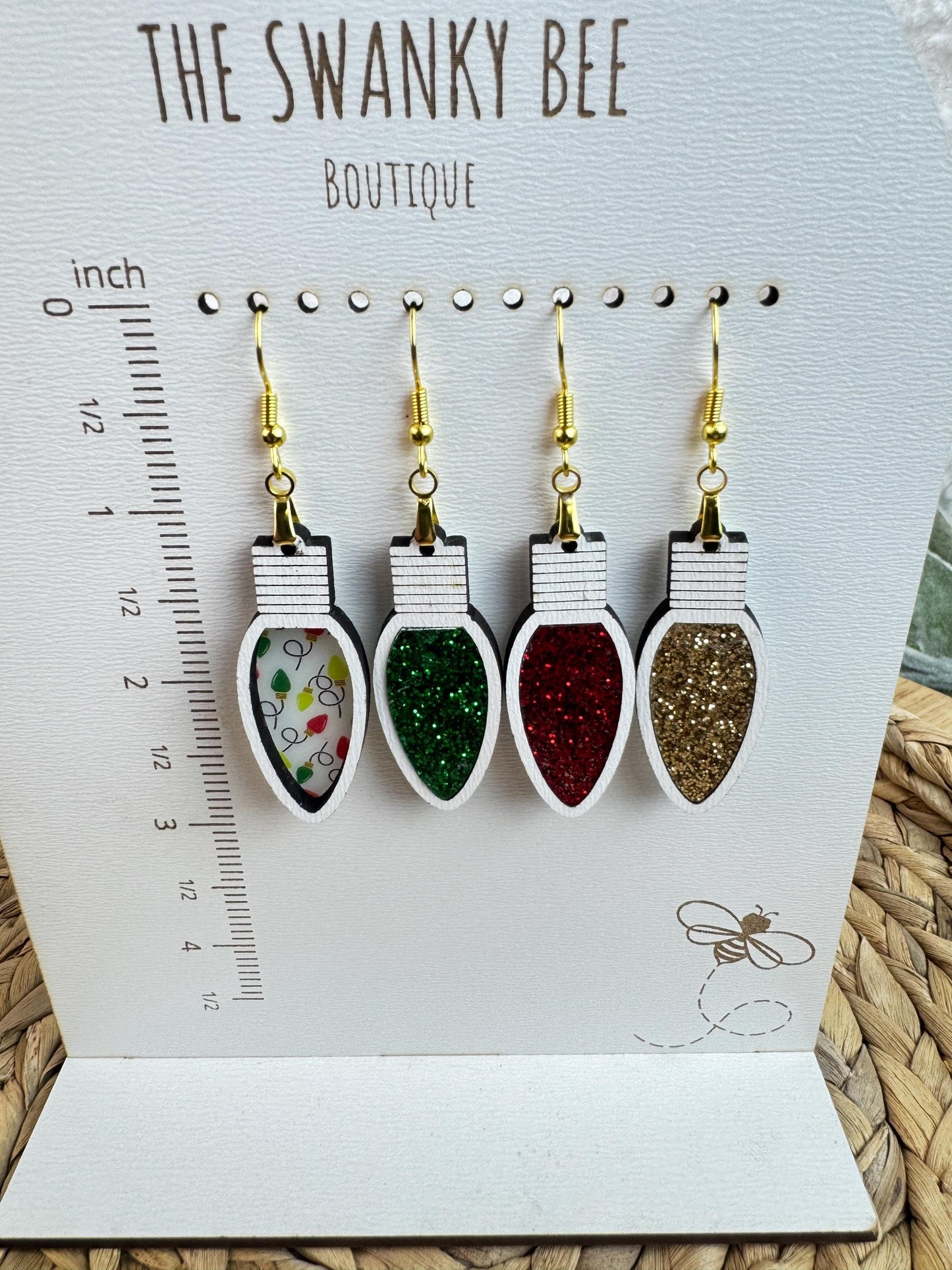 Christmas Light Earrings • Glitter Bulb Dangles