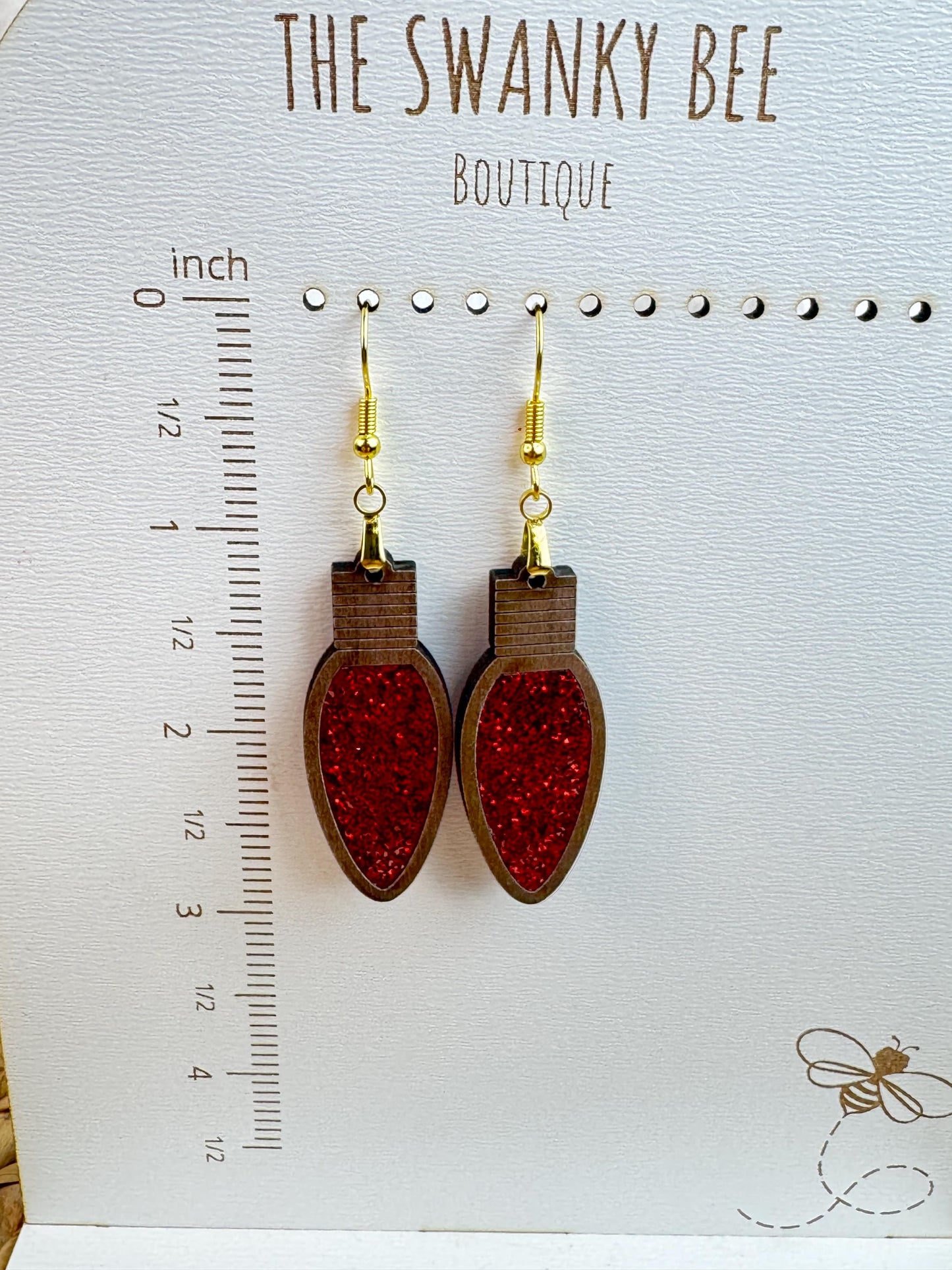 Christmas Light Earrings • Glitter Bulb Dangles