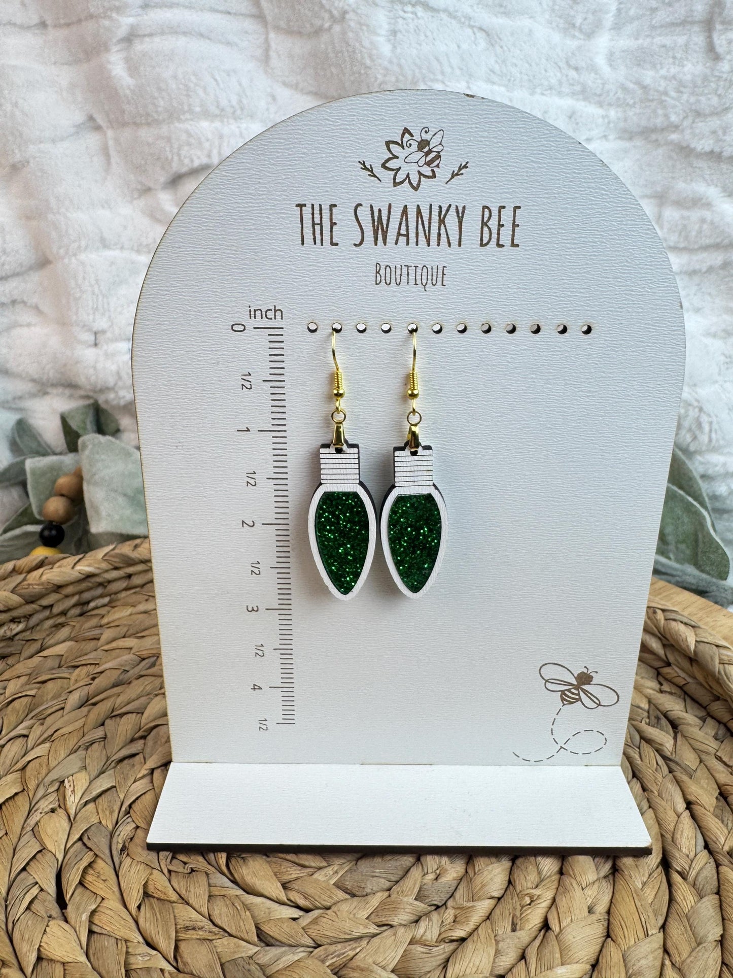 Christmas Light Earrings • Glitter Bulb Dangles