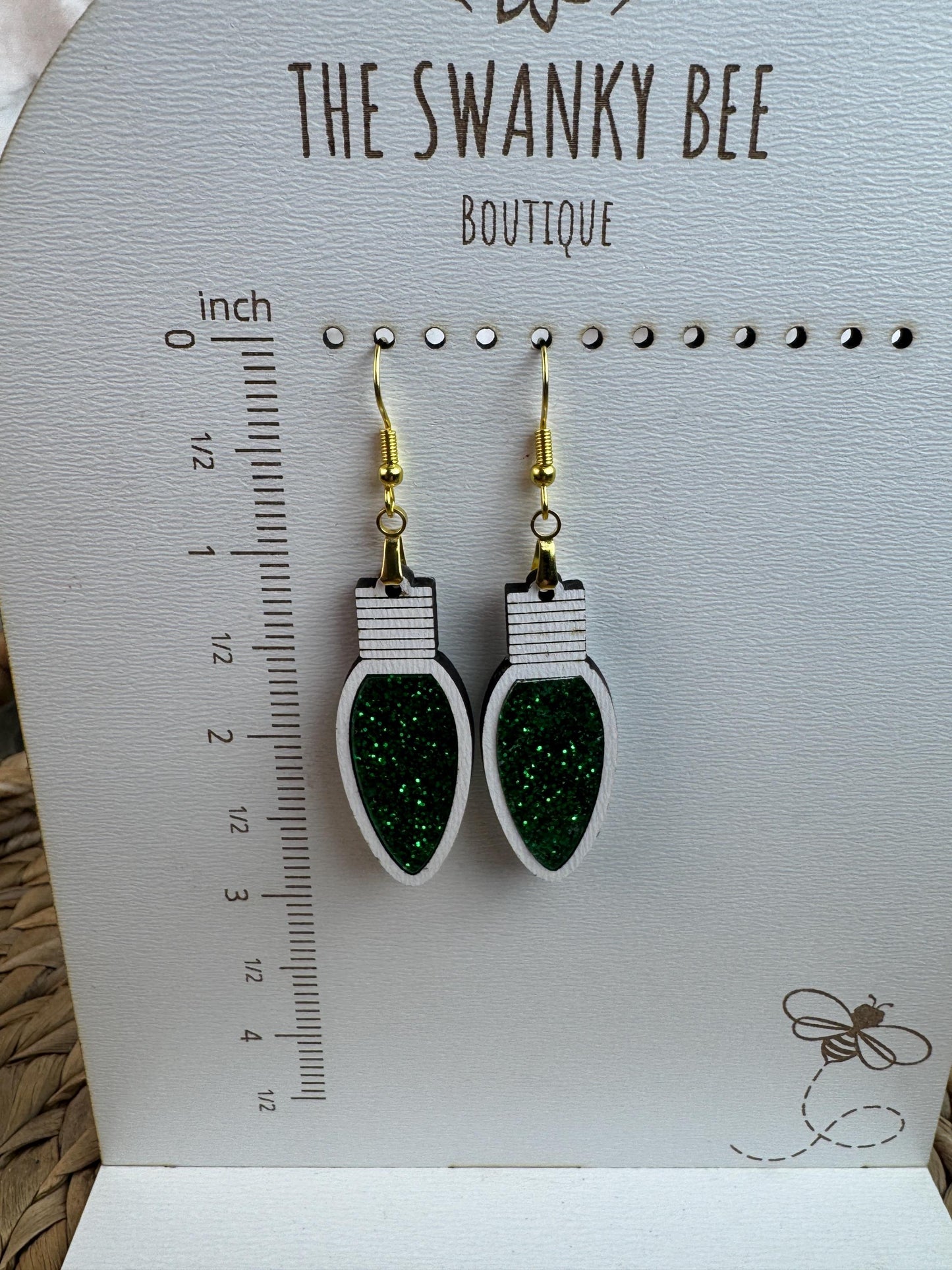 Christmas Light Earrings • Glitter Bulb Dangles