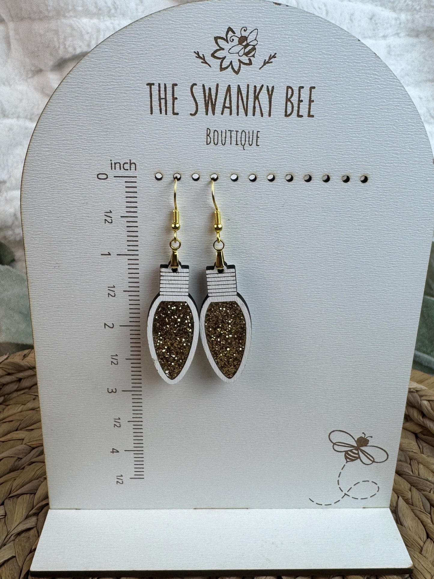 Christmas Light Earrings • Glitter Bulb Dangles
