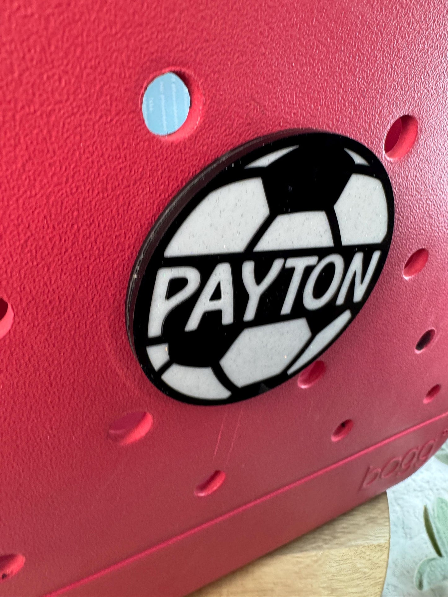 Custom Name Soccer Bogg Bag Charm