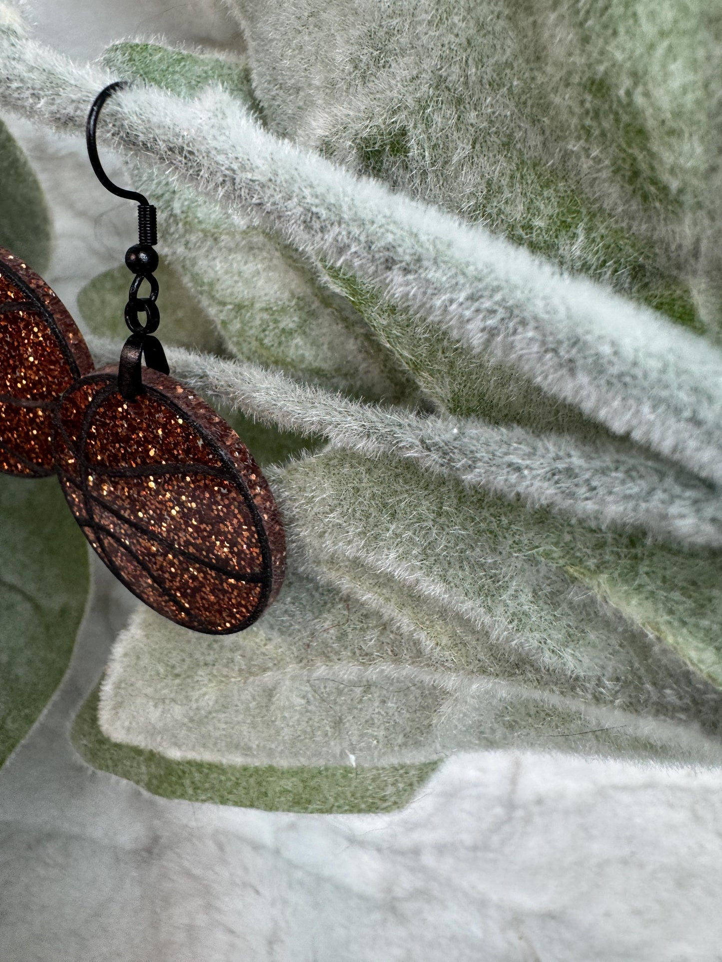 Glitter Basketball Earrings: Sparkly Game Day Sports Jewelry