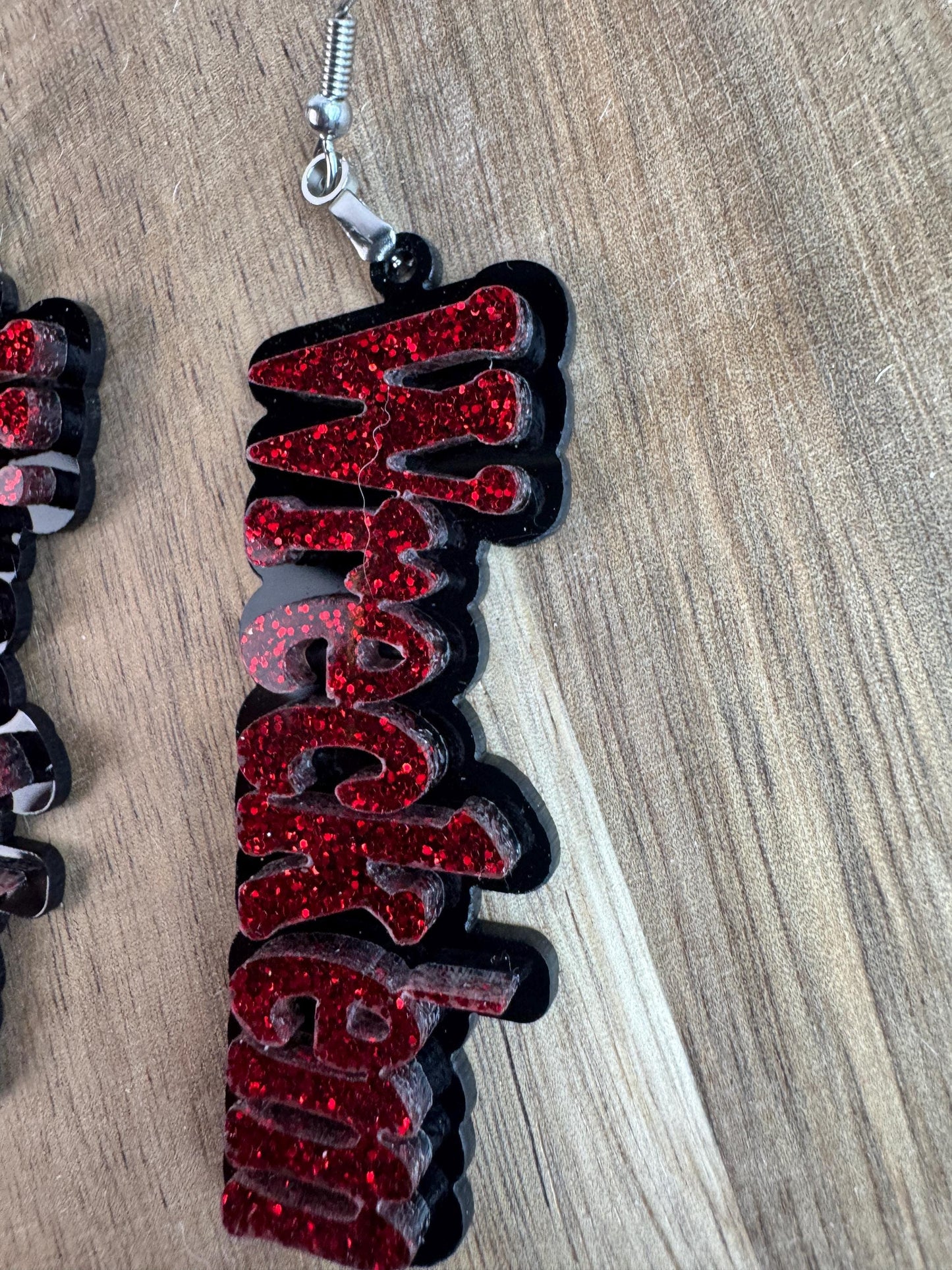 Wreck 'em Earrings - Texas Tech Inspired Jewelry -  College Football Fan Gear - TTU Alumni Gift