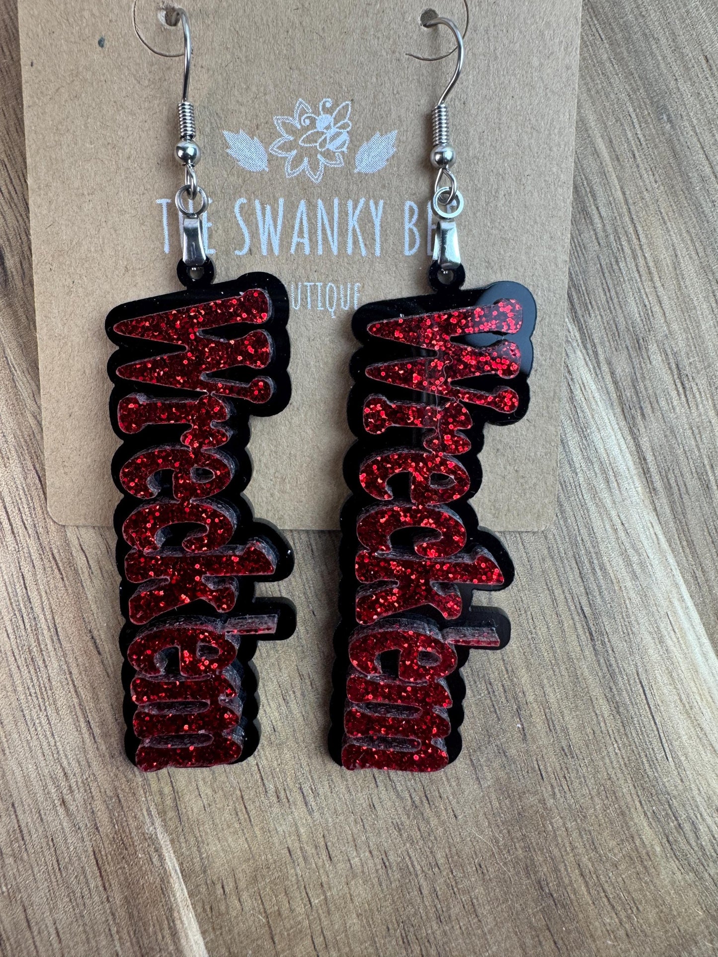 Wreck 'em Earrings - Texas Tech Inspired Jewelry -  College Football Fan Gear - TTU Alumni Gift