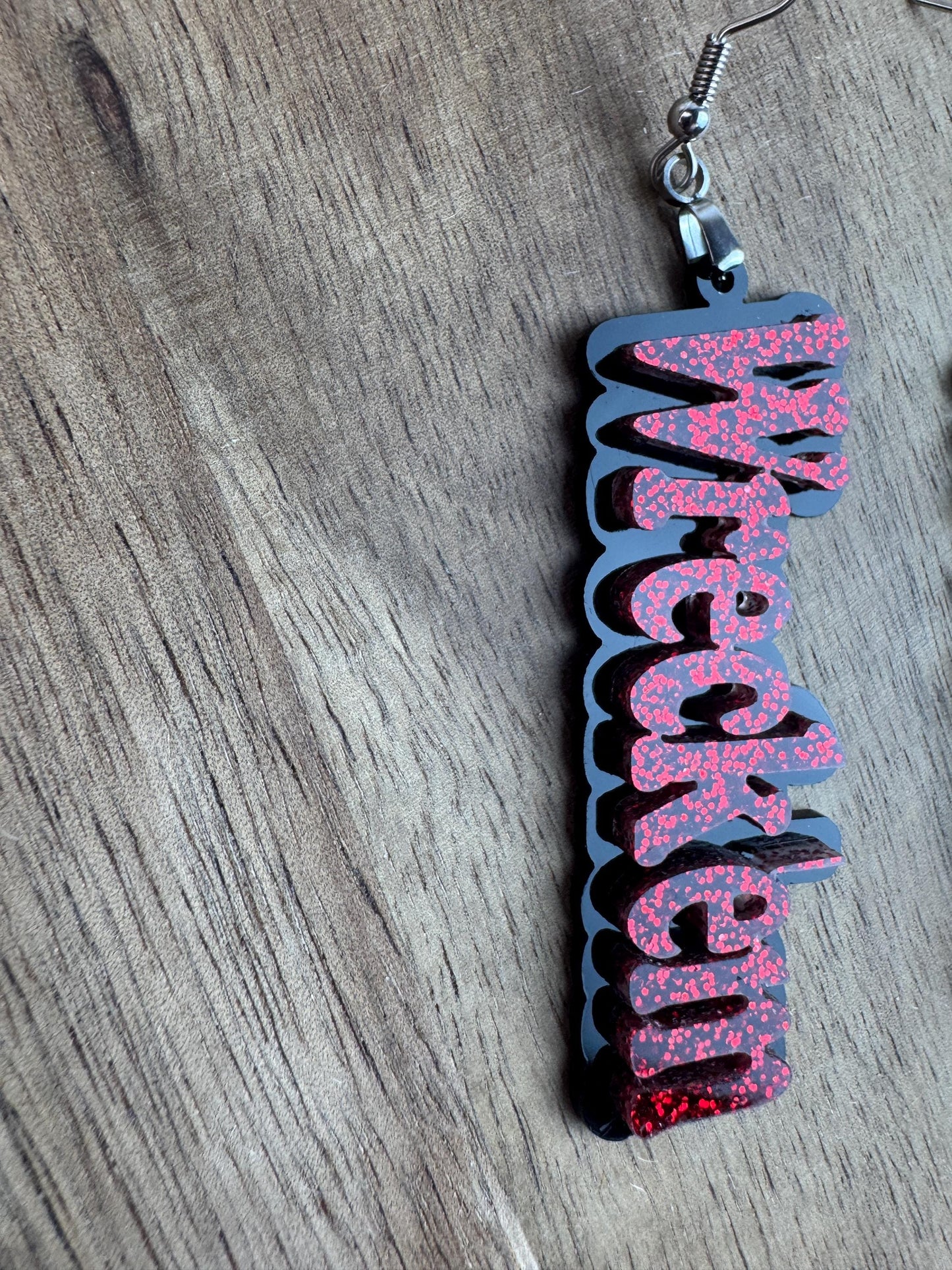Wreck 'em Earrings - Texas Tech Inspired Jewelry -  College Football Fan Gear - TTU Alumni Gift