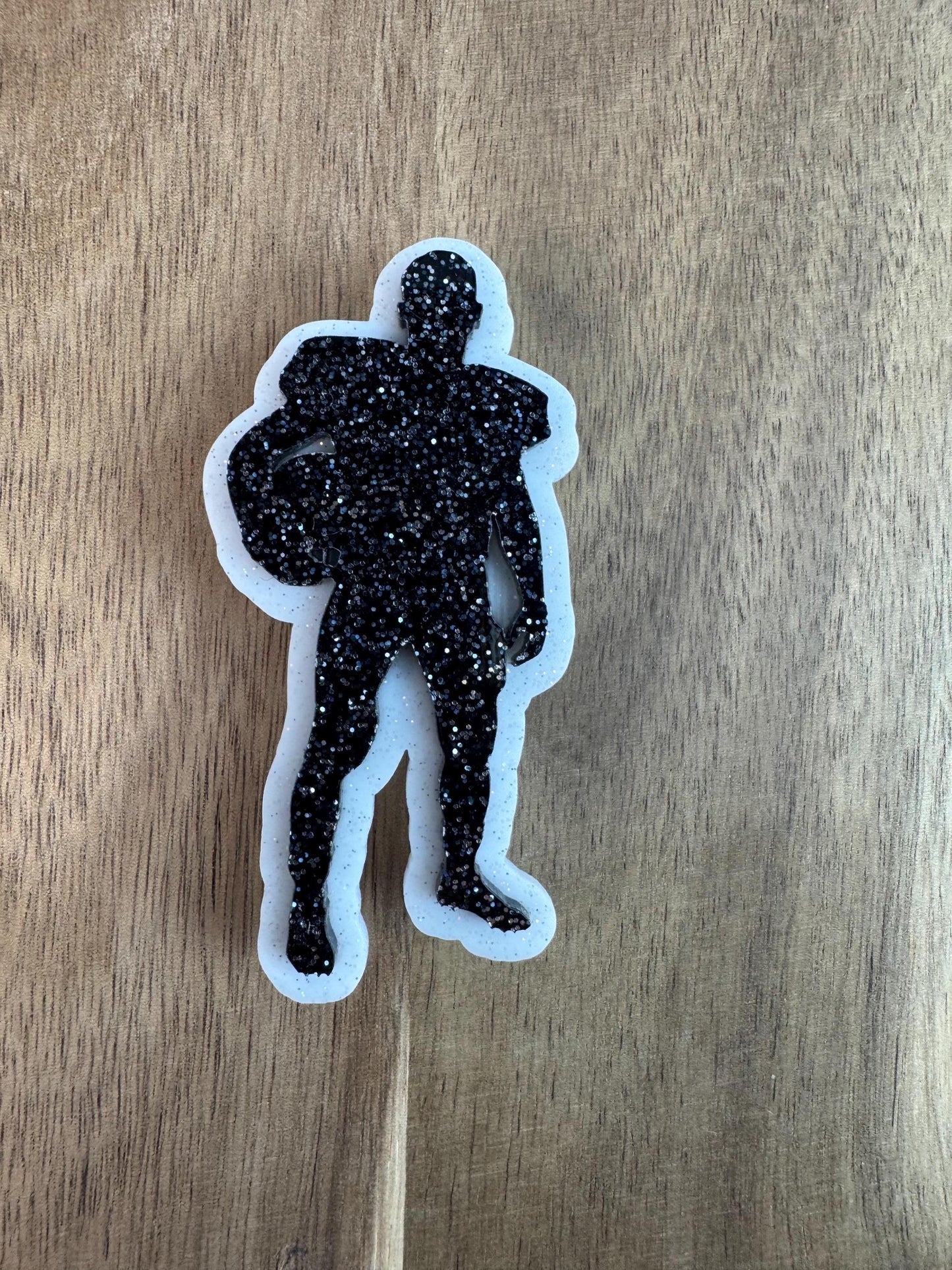 Football Silhouette Charm for Bogg Bag: Glitter Bag Accessory