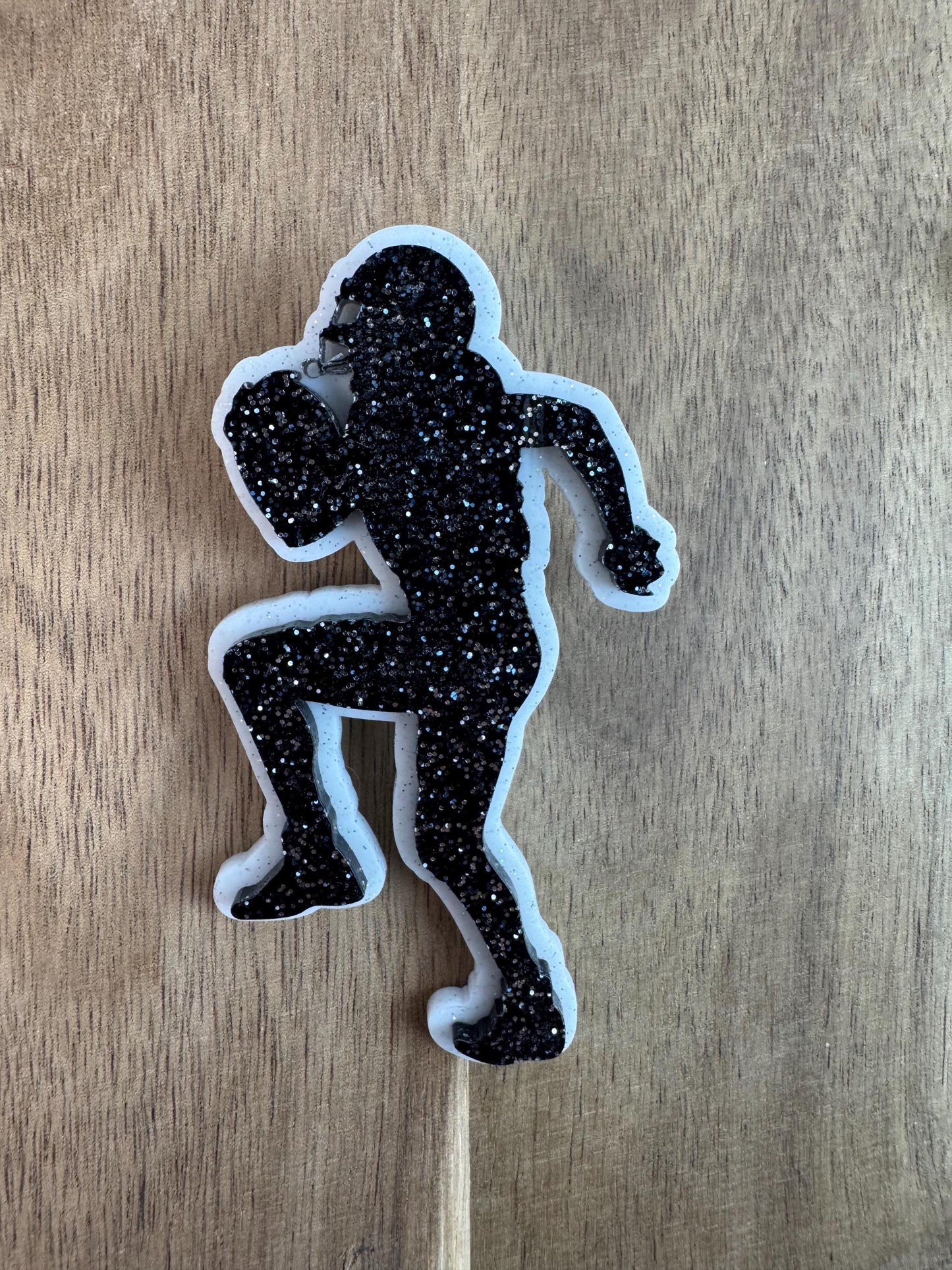 Football Silhouette Charm for Bogg Bag: Glitter Bag Accessory