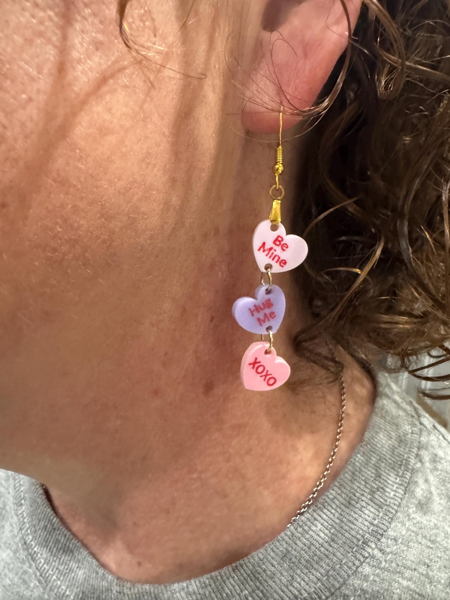 Candy Heart Dangle Earrings | Valentine Jewelry | Be Mine Earrings