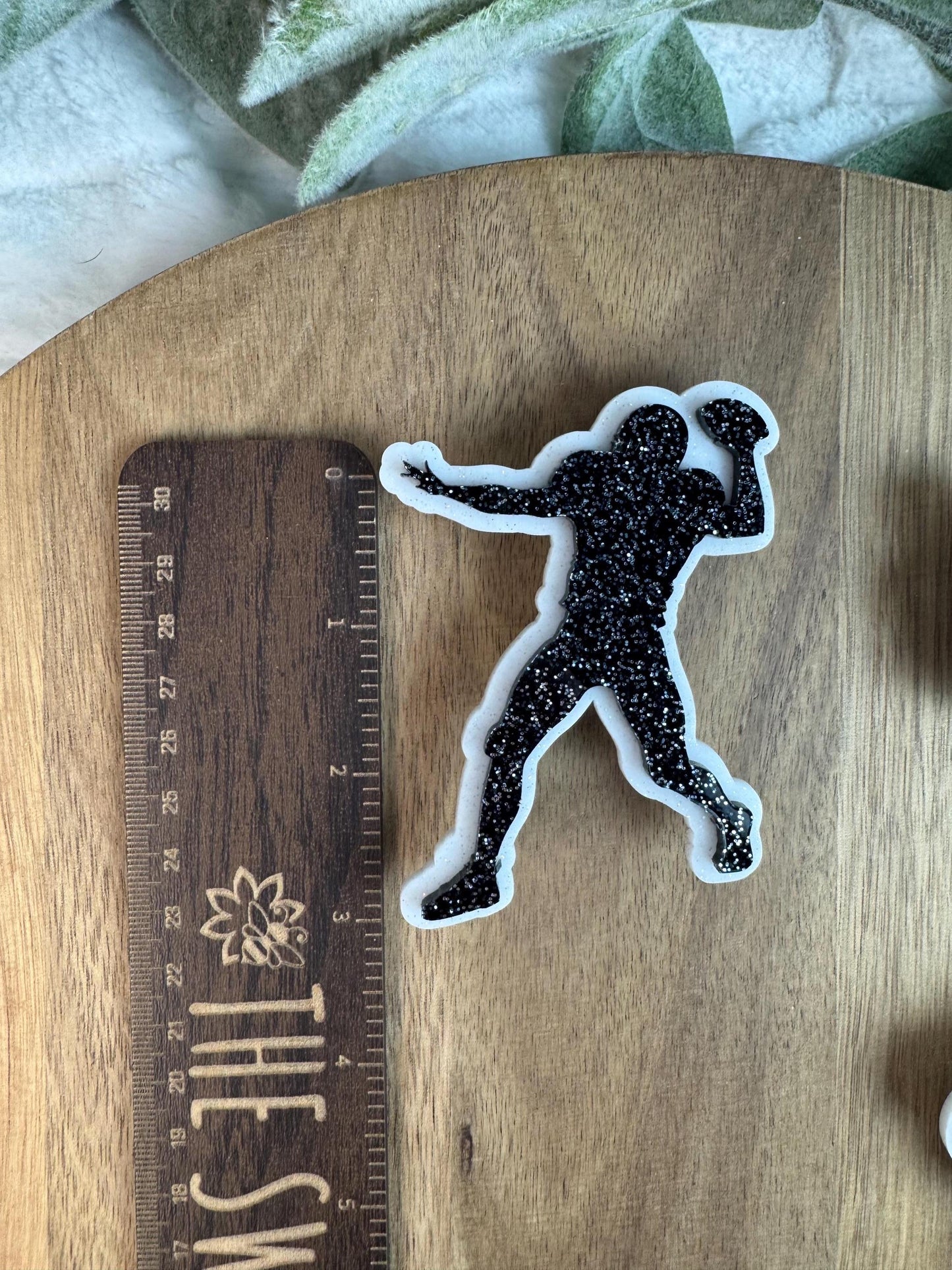 Football Silhouette Charm for Bogg Bag: Glitter Bag Accessory