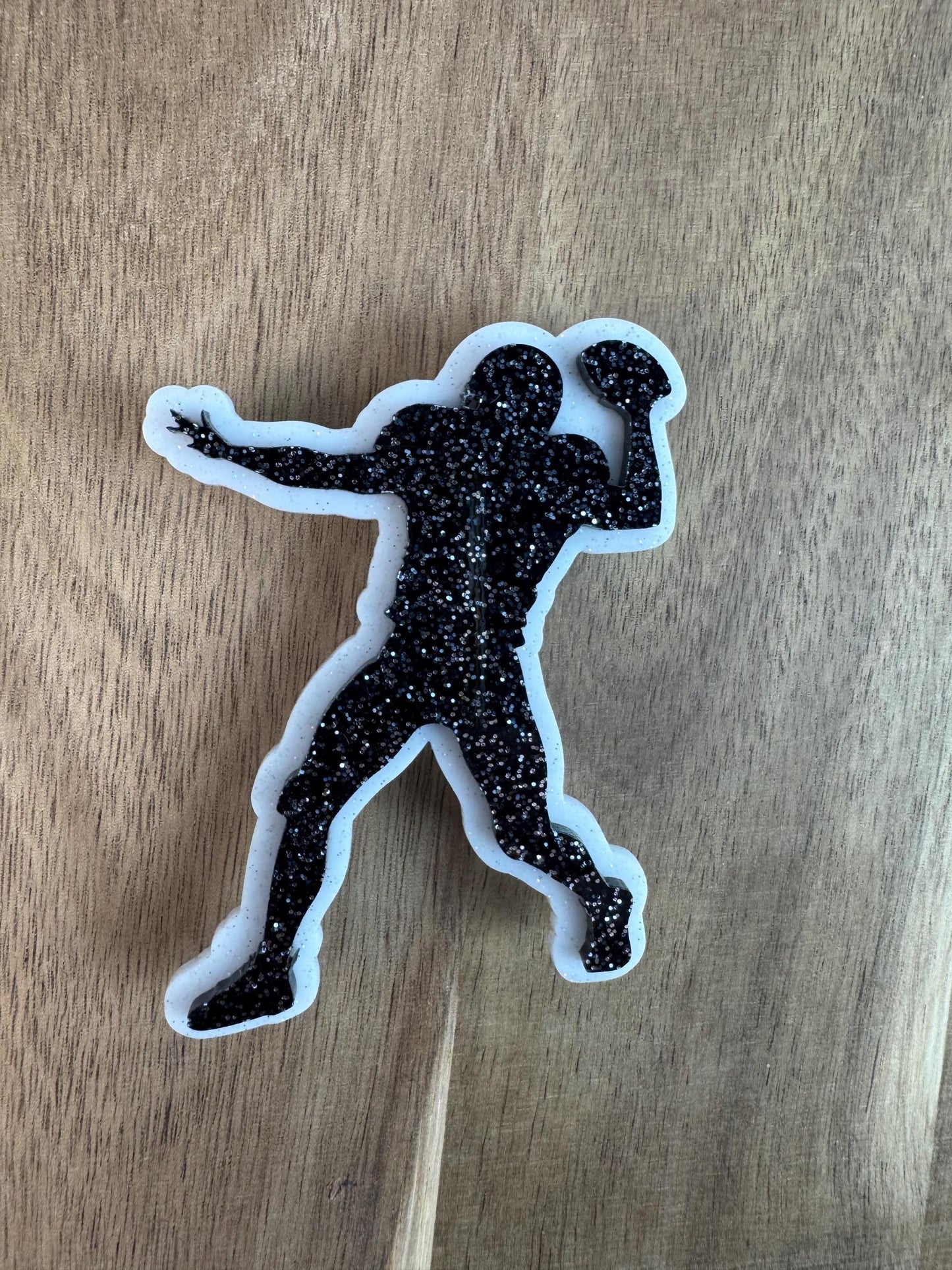 Football Silhouette Charm for Bogg Bag: Glitter Bag Accessory