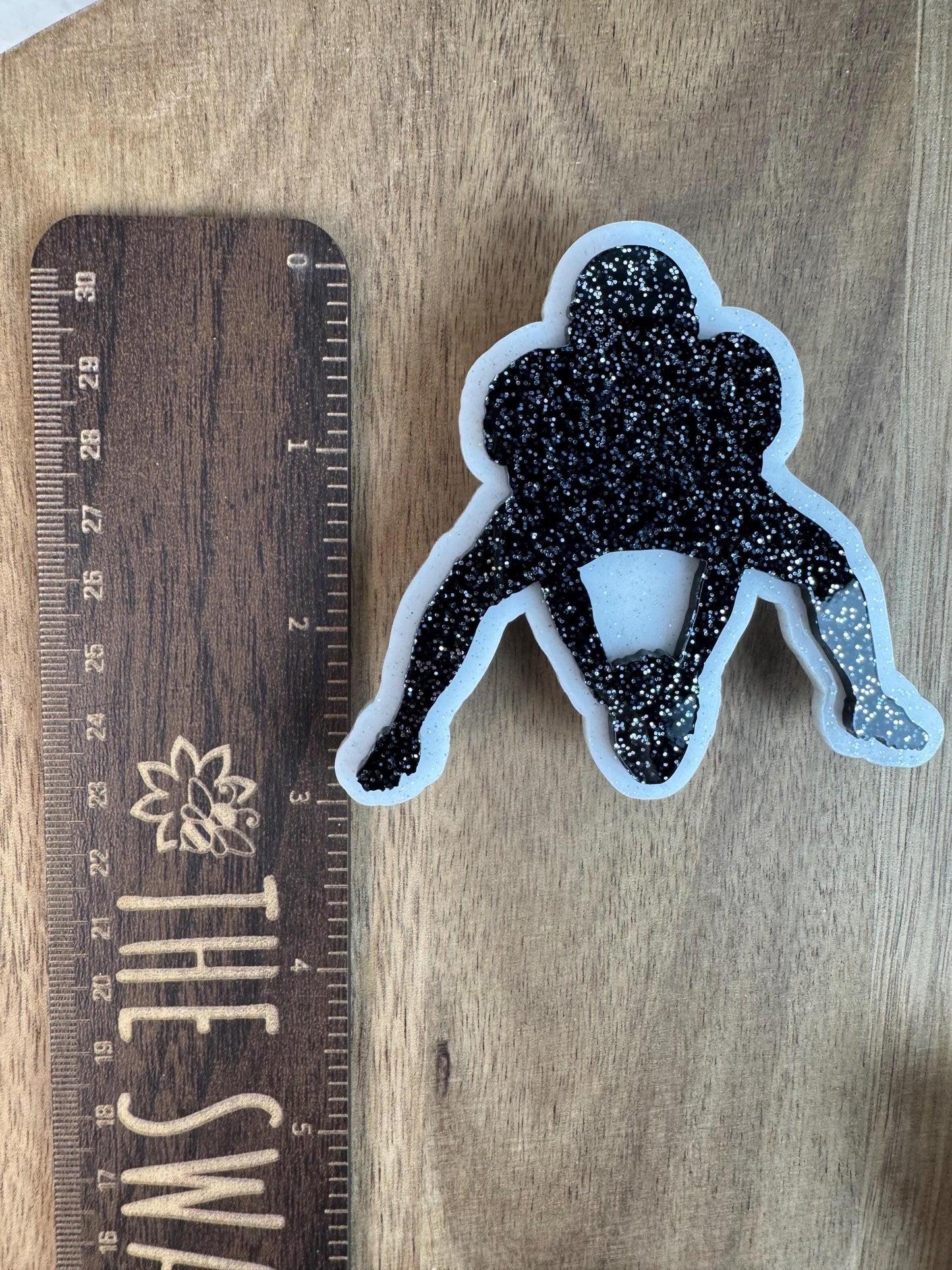 Football Silhouette Charm for Bogg Bag: Glitter Bag Accessory