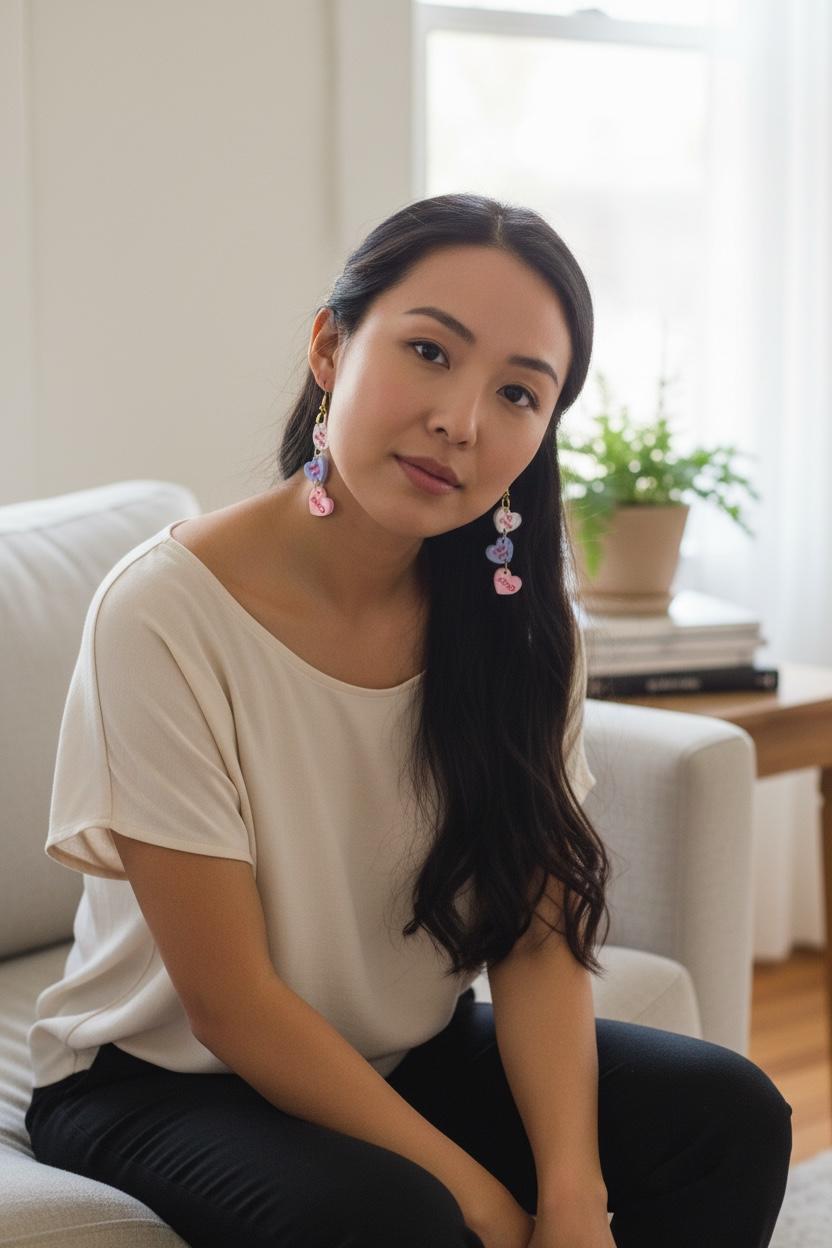 Candy Heart Dangle Earrings | Valentine Jewelry | Be Mine Earrings