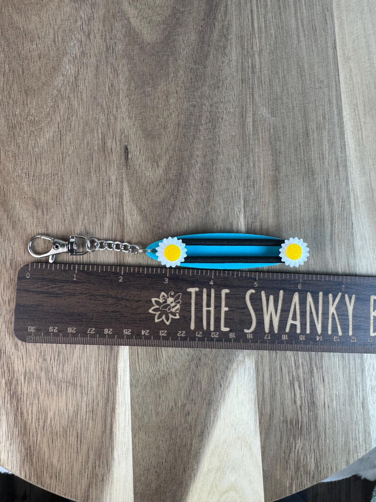 Hair Tie Holder Keychain | Daisy Sunflower Heart | Purse Bag Or Keychain Accessory