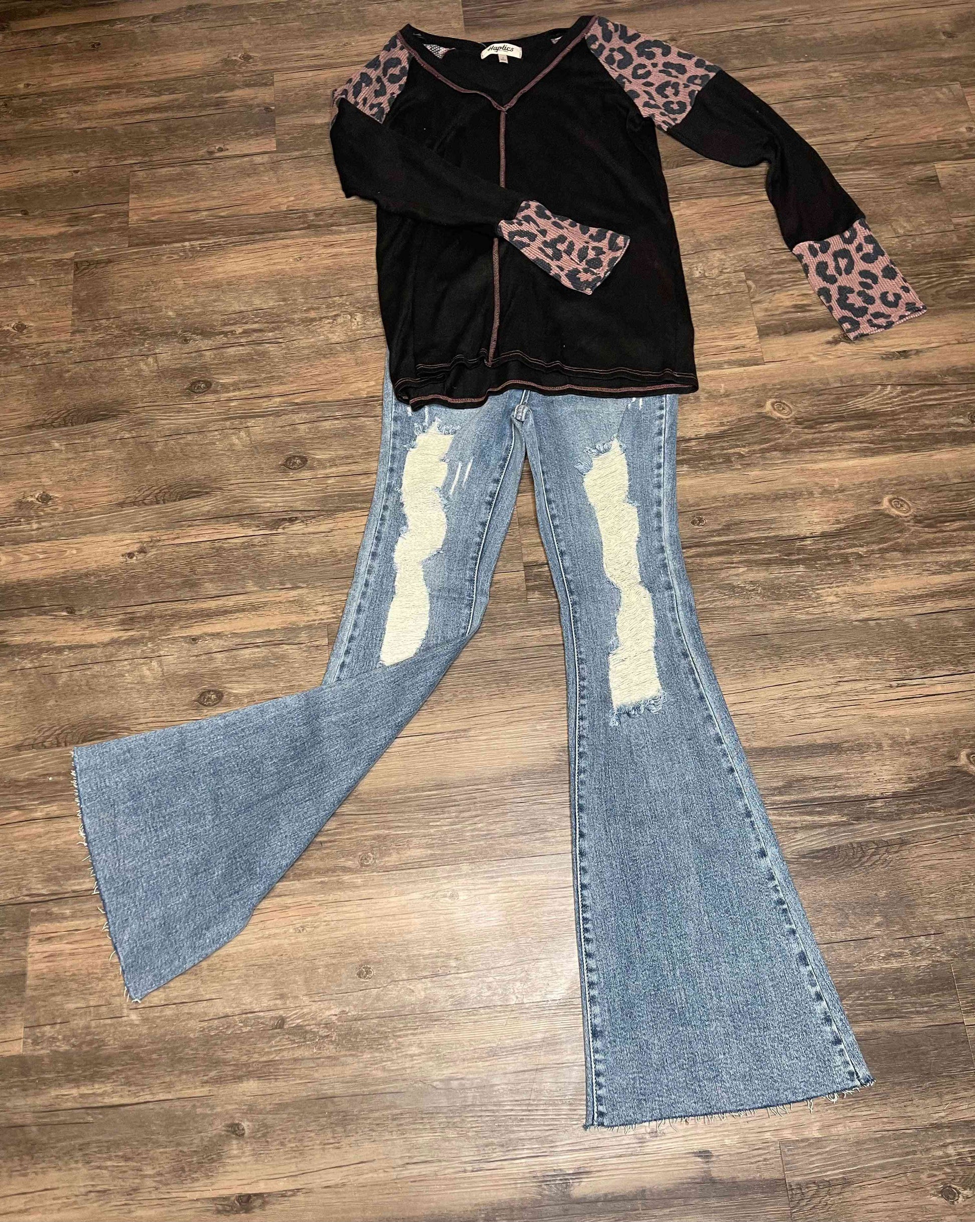 Judy Blue High Waist Destroyed Flare - The Swanky Bee