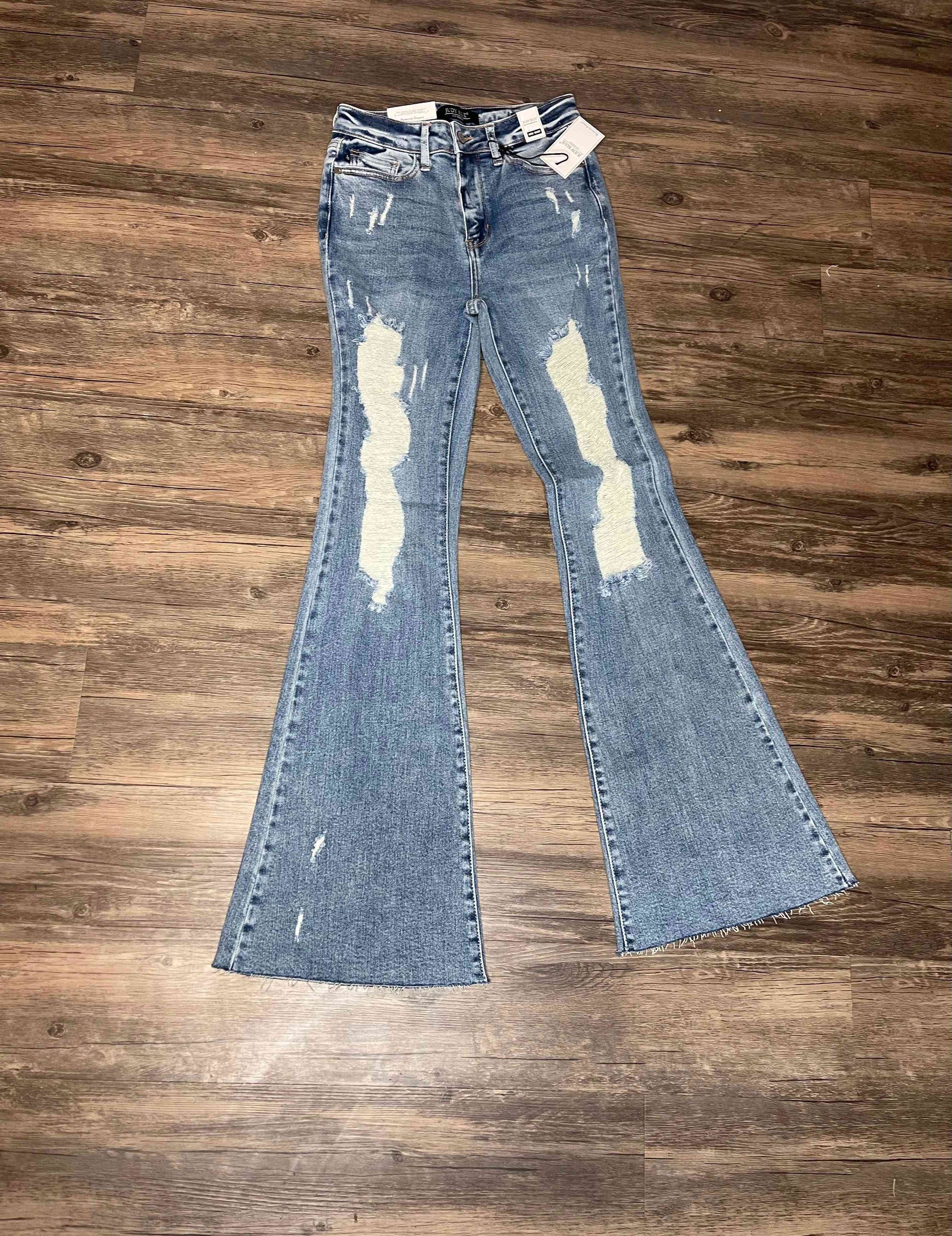 Judy Blue High Waist Destroyed Flare - The Swanky Bee