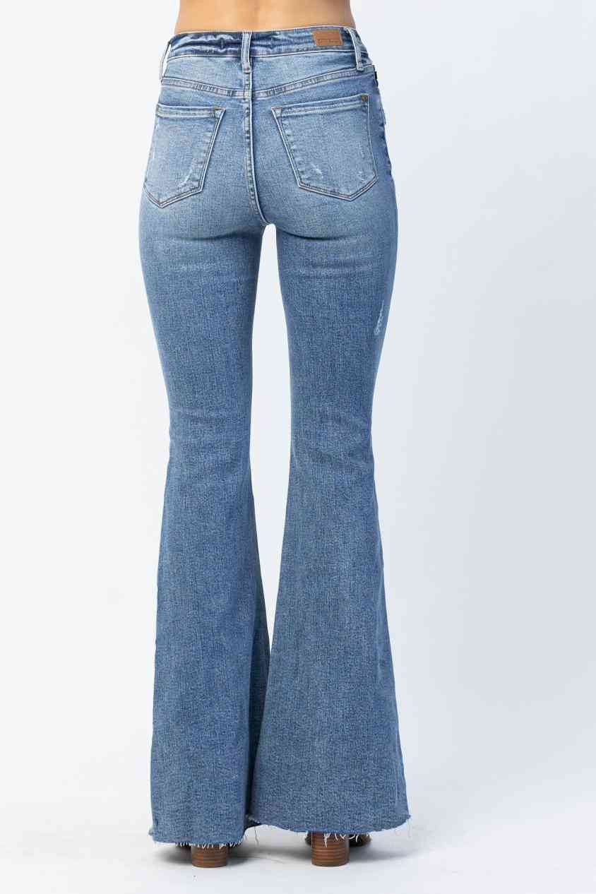 Judy Blue High Waist Destroyed Flare - The Swanky Bee