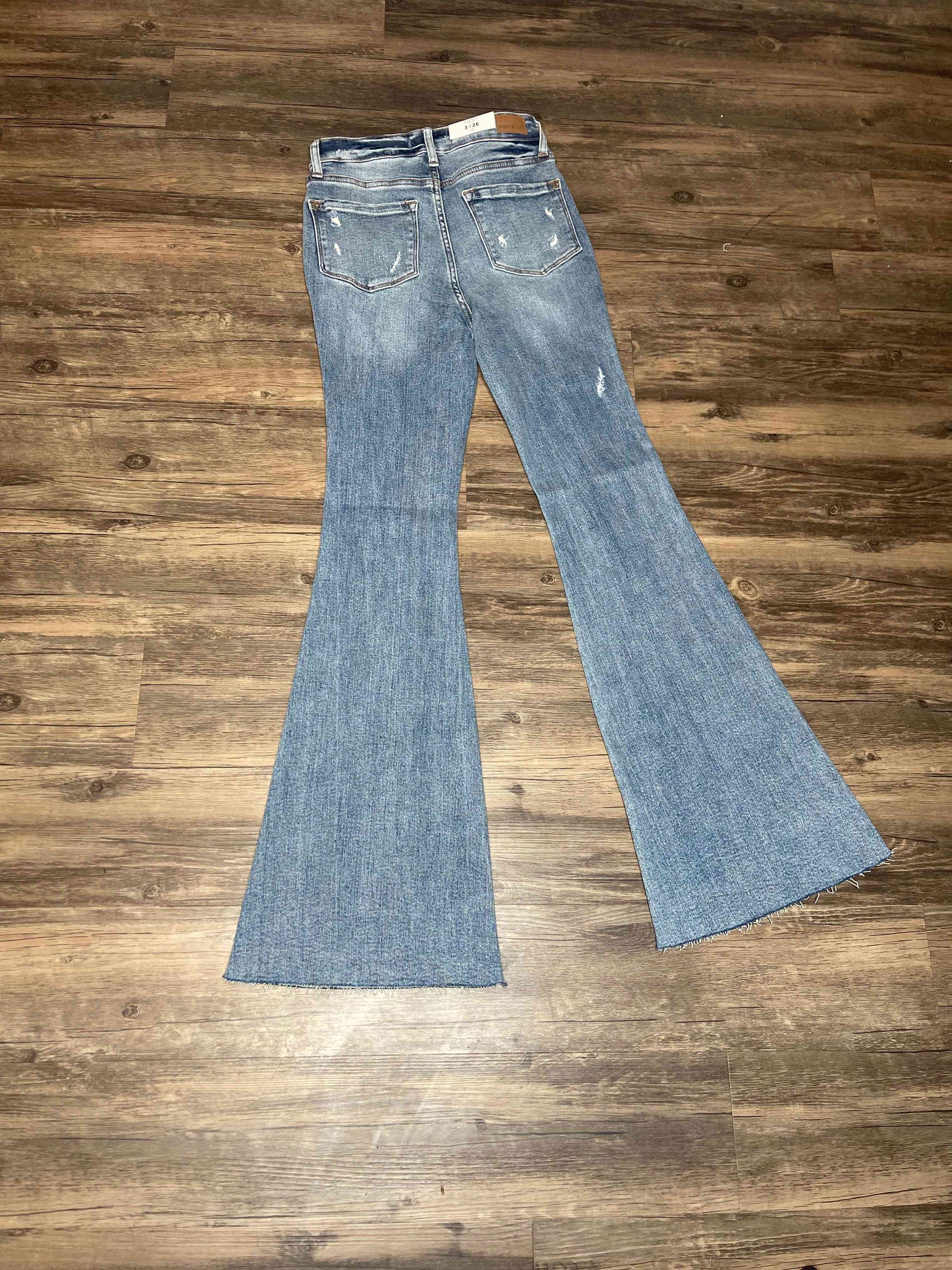 Judy Blue High Waist Destroyed Flare - The Swanky Bee