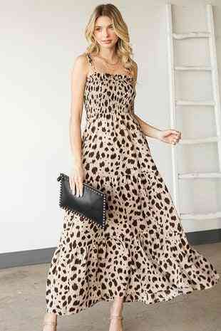 Leopard Print Maxi Dress - The Swanky Bee