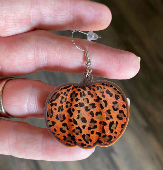 Leopard Pumpkin Earrings - The Swanky Bee