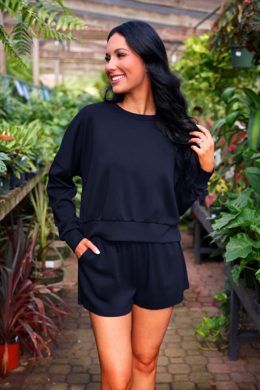 Luna Luxe Pullover Set- Navy