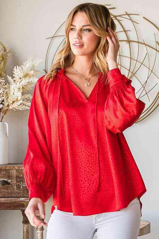 Red Satin Shirt - The Swanky Bee