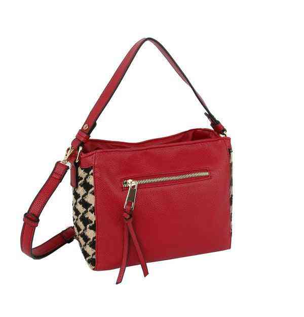 Red with Black/Cream Houndstooth - The Swanky Bee