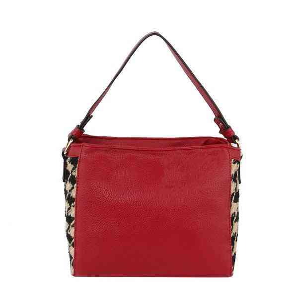 Red with Black/Cream Houndstooth - The Swanky Bee