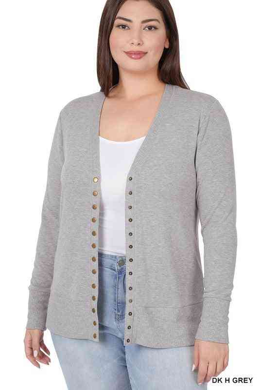 Snap Button Cardigan - The Swanky Bee