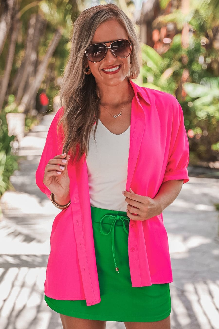 Solid Green Skort
