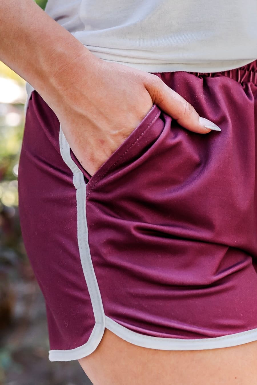 True Maroon Drawstring Everyday Shorts
