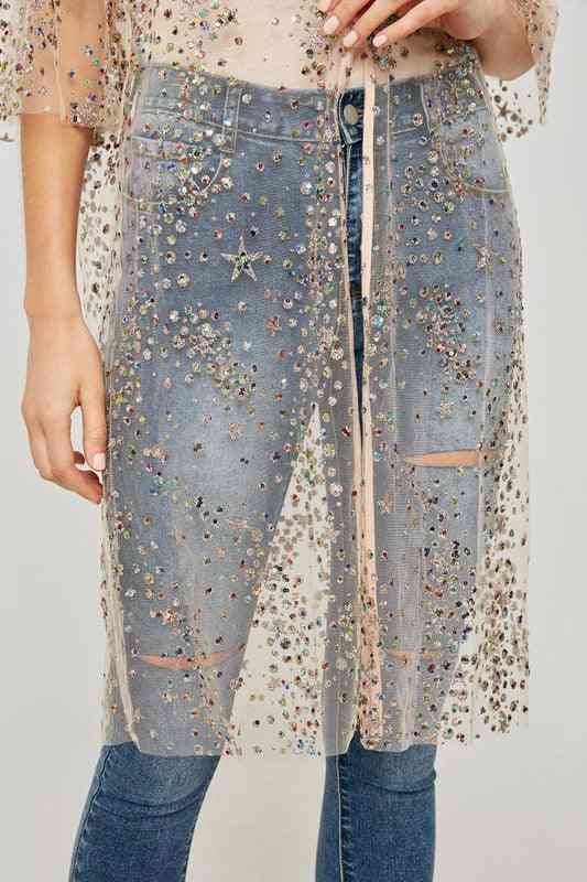 Glitter Sequin Kimono - The Swanky Bee